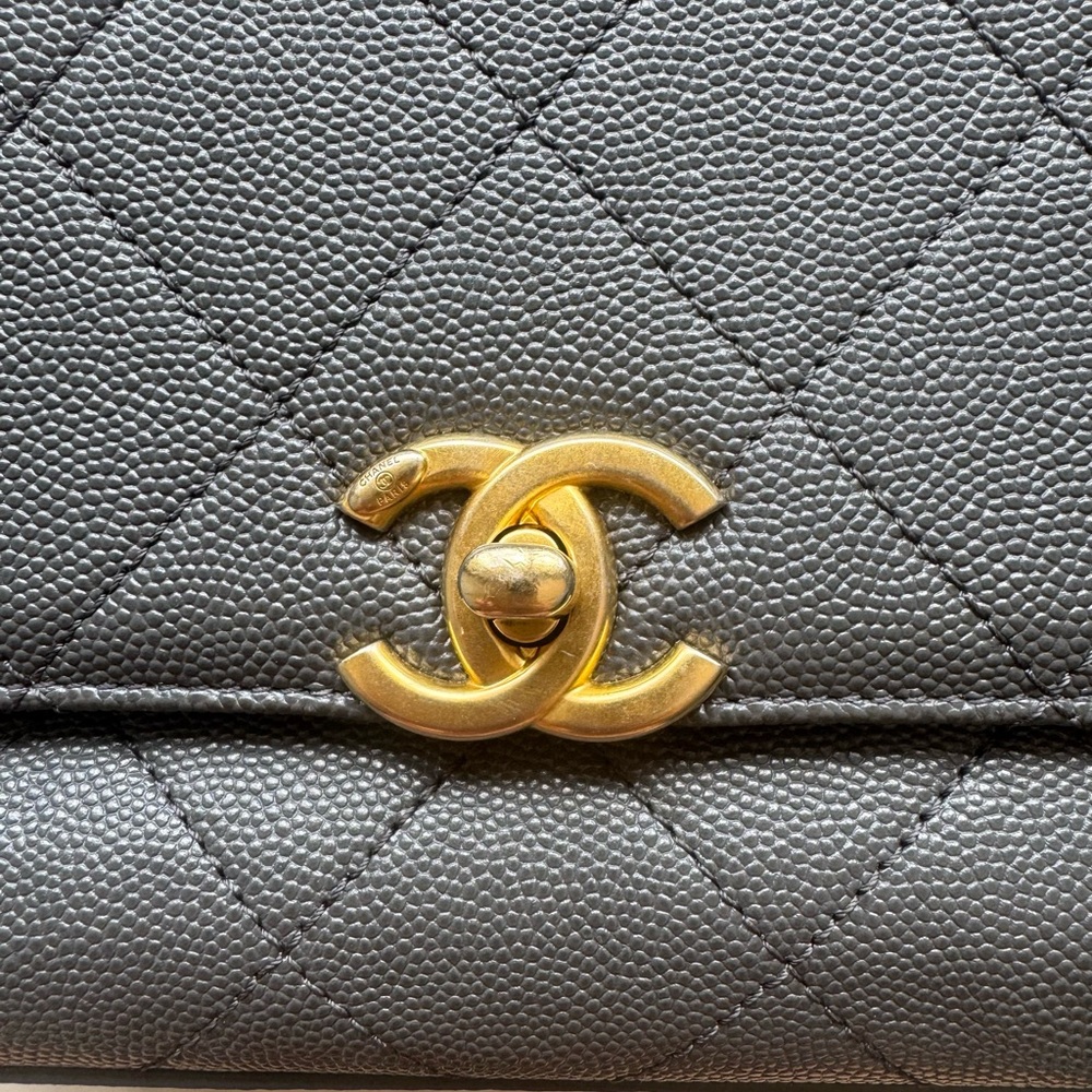 CHANEL Shoulder Bag leather Grained calfskin Gray - Picture 4 of 16